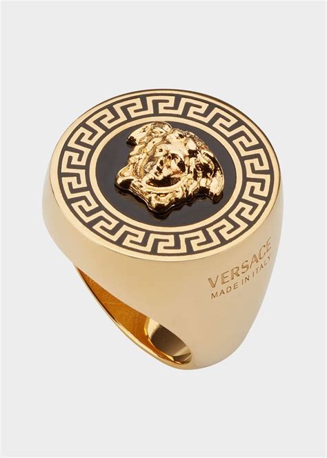 versace ring silver greek key|versace jewelry for men.